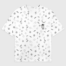 Футболка оверсайз мужская Астронавт и одуванчики, цвет: 3D-принт