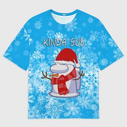 Мужская футболка оверсайз AMONG US СНЕГОВИК