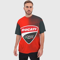 Футболка оверсайз мужская Ducati Corse logo, цвет: 3D-принт — фото 2