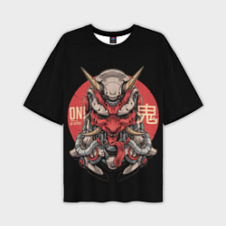 Мужская футболка оверсайз Cyber Oni Samurai