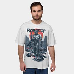 Футболка оверсайз мужская Робот полицейский, цвет: 3D-принт — фото 2