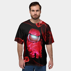 Футболка оверсайз мужская AMONG US - КРАСНЫЙ, цвет: 3D-принт — фото 2