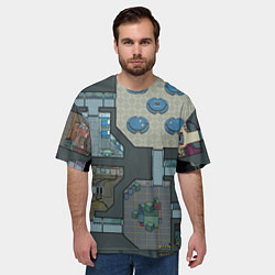 Футболка оверсайз мужская AMONG US - КАРТА, цвет: 3D-принт — фото 2