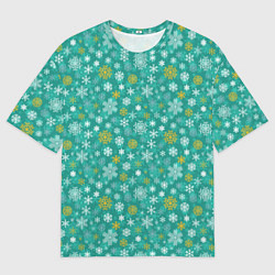 Мужская футболка оверсайз Снежинки