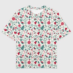 Мужская футболка оверсайз Новогодняя Символика