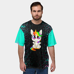 Футболка оверсайз мужская Единорог, цвет: 3D-принт — фото 2