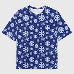 Мужская футболка оверсайз Снежинки