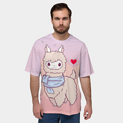 Футболка оверсайз мужская Альпака, цвет: 3D-принт — фото 2