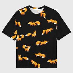 Футболка оверсайз мужская Лисы, цвет: 3D-принт