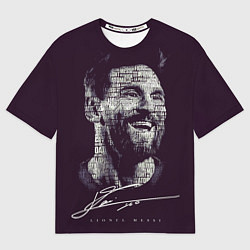 Футболка оверсайз мужская Лионель месси с автографом, цвет: 3D-принт