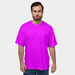 Футболка оверсайз мужская Маджента без рисунка, цвет: 3D-принт — фото 2