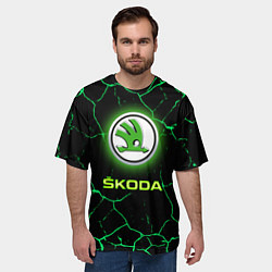 Футболка оверсайз мужская SKODA, цвет: 3D-принт — фото 2