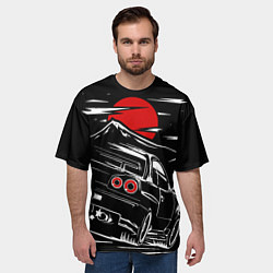 Футболка оверсайз мужская Skyline R 34 R34 скайлайн, цвет: 3D-принт — фото 2