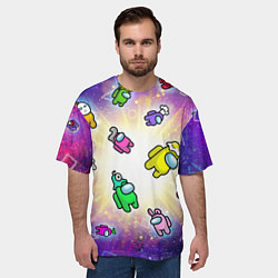 Футболка оверсайз мужская Among us - просто космос, цвет: 3D-принт — фото 2