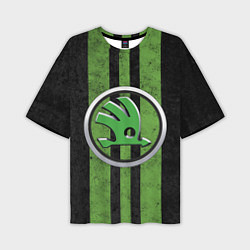 Футболка оверсайз мужская Skoda Green Logo Z, цвет: 3D-принт