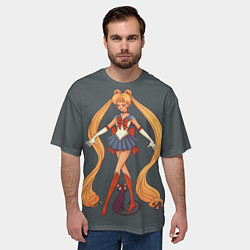 Футболка оверсайз мужская Sailor Moon Сейлор Мун, цвет: 3D-принт — фото 2