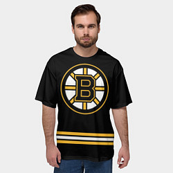 Футболка оверсайз мужская Бостон Брюинз Форма1, цвет: 3D-принт — фото 2