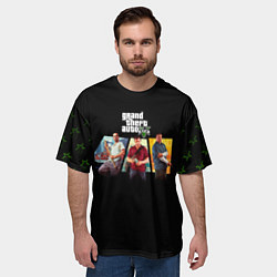 Футболка оверсайз мужская Grand Theft Auto V персонажи, цвет: 3D-принт — фото 2