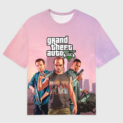 Футболка оверсайз мужская Персонажи ГТА 5, цвет: 3D-принт