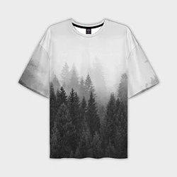 Мужская футболка оверсайз Туманный лес