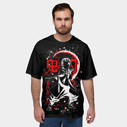 Футболка оверсайз мужская Клинок рассекающий демонов, цвет: 3D-принт — фото 2