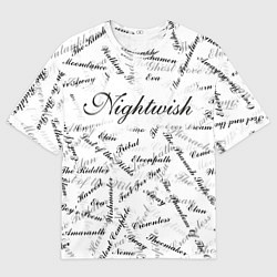 Футболка оверсайз мужская Nightwish Songs Найтвиш песни Z, цвет: 3D-принт