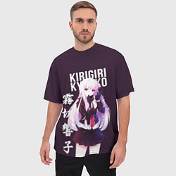 Футболка оверсайз мужская Kyoko Kirigiri Кёко Киригири, цвет: 3D-принт — фото 2