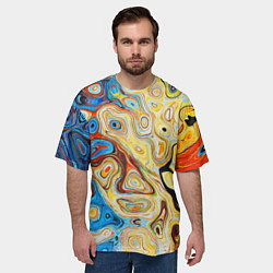 Футболка оверсайз мужская Цветные абстрактные пятна, цвет: 3D-принт — фото 2