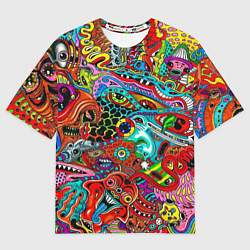 Мужская футболка оверсайз Яркая абстракция bright abstraction
