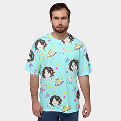 Футболка оверсайз мужская Сяо и тофу, цвет: 3D-принт — фото 2