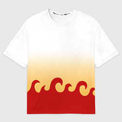 Футболка оверсайз мужская ШИНДЖУРО РЕНГОКУ KNY, цвет: 3D-принт