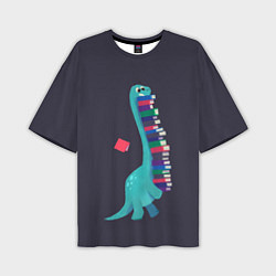 Мужская футболка оверсайз Book Dinosaur