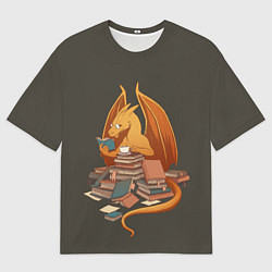 Мужская футболка оверсайз Book Dragon