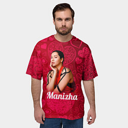 Футболка оверсайз мужская Manizha Сердечки, цвет: 3D-принт — фото 2