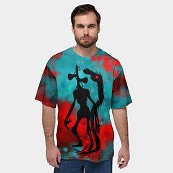 Футболка оверсайз мужская Сиреноголовый и Лошадь монстры, цвет: 3D-принт — фото 2