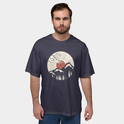 Футболка оверсайз мужская Mountain Vinyl Record, цвет: 3D-принт — фото 2