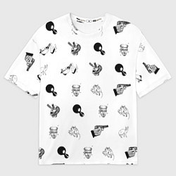 Футболка оверсайз мужская Кровосток Паттерн Z, цвет: 3D-принт