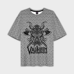 Мужская футболка оверсайз Valheim Viking dark