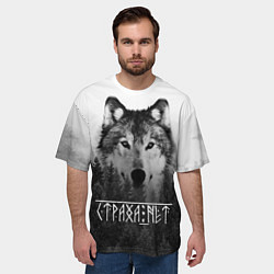 Футболка оверсайз мужская СТРАХА НЕТ СЛАВЯНЕ, цвет: 3D-принт — фото 2