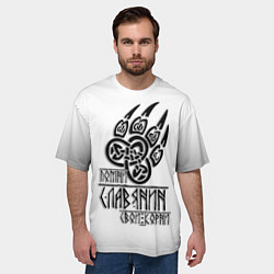 Футболка оверсайз мужская ПОМНИ СЛАВЯНИН СВОИ КОРНИ, цвет: 3D-принт — фото 2