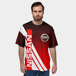 Футболка оверсайз мужская NISSAN НИССАН СПОРТ, цвет: 3D-принт — фото 2