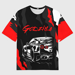 Футболка оверсайз мужская NISSAN GT-R GODZILLA, цвет: 3D-принт