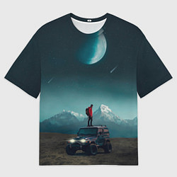 Футболка оверсайз мужская Космос в горах, цвет: 3D-принт