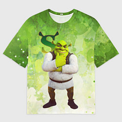 Футболка оверсайз мужская Задумчивый Шрек, цвет: 3D-принт