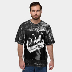 Футболка оверсайз мужская JUDAS PRIEST ROCK STYLE, цвет: 3D-принт — фото 2