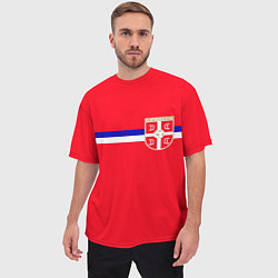 Футболка оверсайз мужская Сборная Сербии, цвет: 3D-принт — фото 2