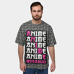 Футболка оверсайз мужская Anime weeaboo, цвет: 3D-принт — фото 2