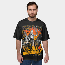 Футболка оверсайз мужская Кайдзю Бендер, цвет: 3D-принт — фото 2