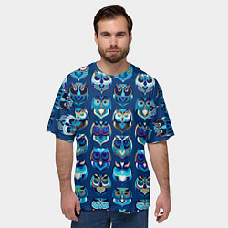 Футболка оверсайз мужская Совы, цвет: 3D-принт — фото 2