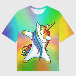 Мужская футболка оверсайз Крутой единорог